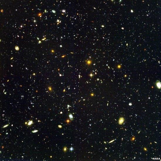 Hubble Space Telescope image - Hubble Ultra Deep Field showing 10,000 galaxies