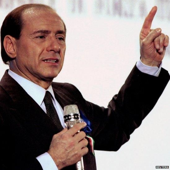 Silvio Berlusconi campaigns for election, 25 March 1994