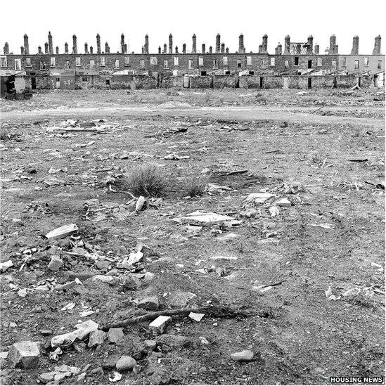 Derelict houses on Roden Street in 1974