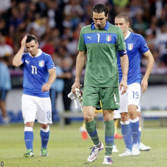 The losing Italy players