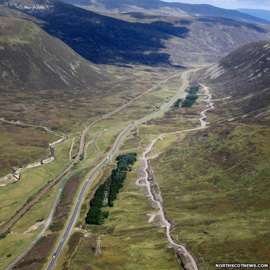 Aerial image of Drumochter Pass