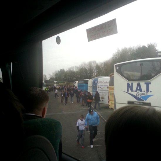 Coach loads of Swansea fans had an early start for their journey to Wembley