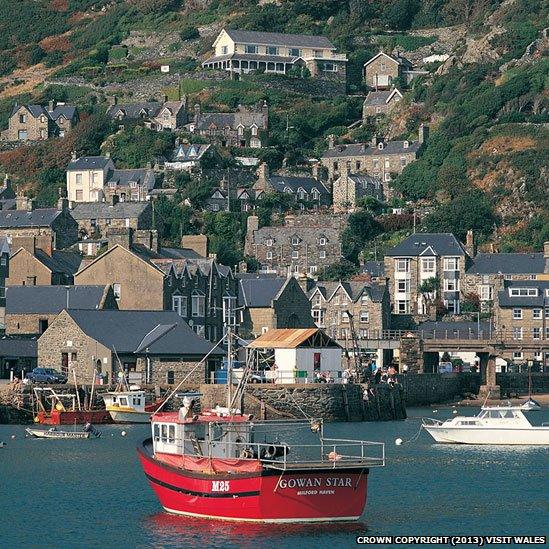 The town of Barmouth viewed from the water