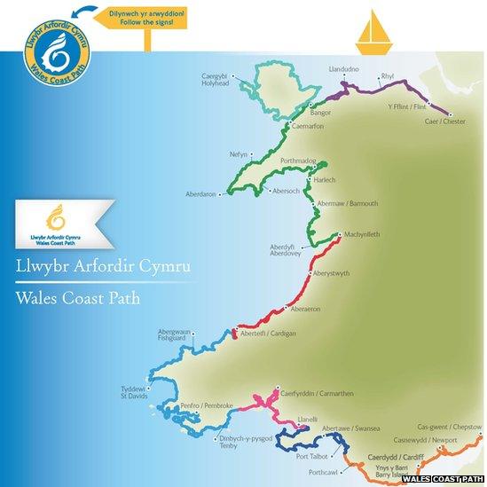 Map of coastal path