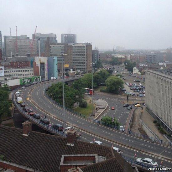 A38 into the city by Aston University