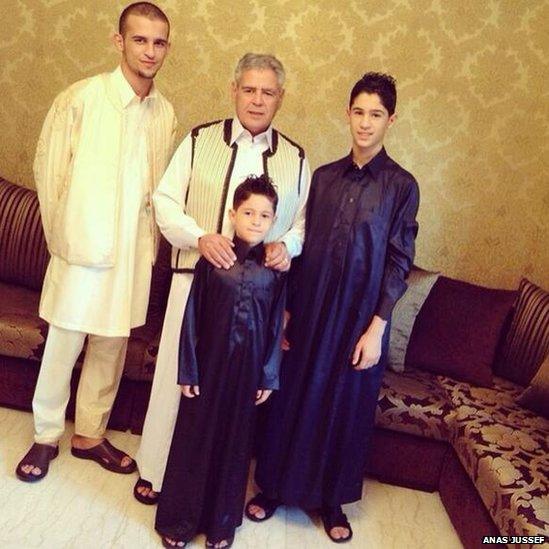 Libyan males in traditional dress for Eid. Photo: Anas Jussef