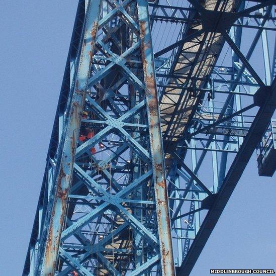 Painting the bridge in 2013