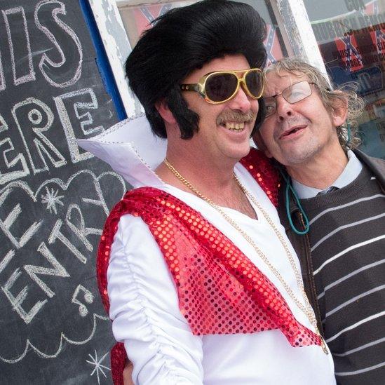 Man with Elvis impersonator