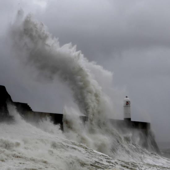 Another image of the stormy seafront at Porthcawl at the weekend, this time from Christine Harbourne