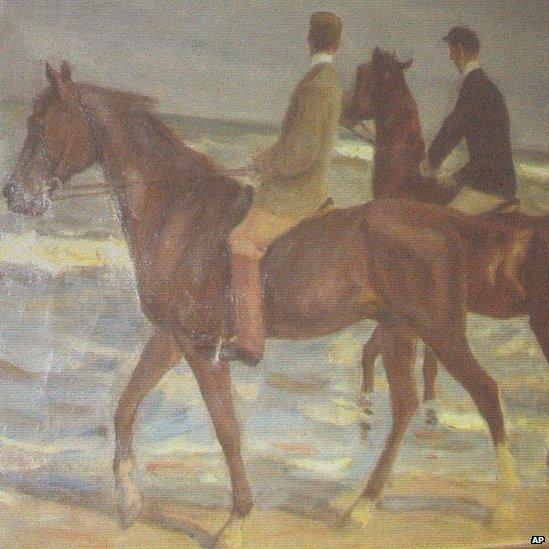 Max Liebermann's Two Riders on the Beach, unveiled by the German authorities in Augsburg, 5 November