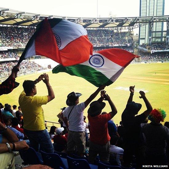 India cricket fans in Wankhede Stadium, Mumbai