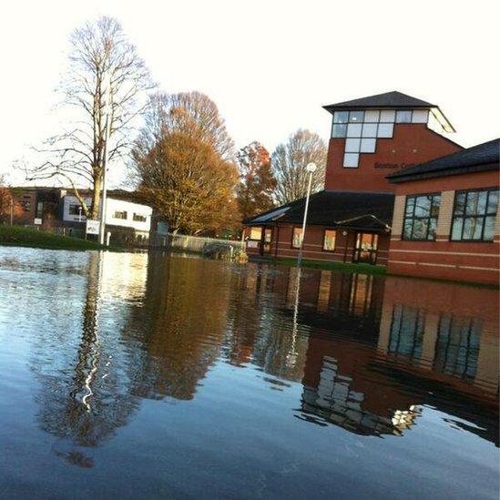 Boston College under water