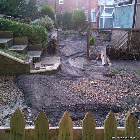 Damaged garden in Boston