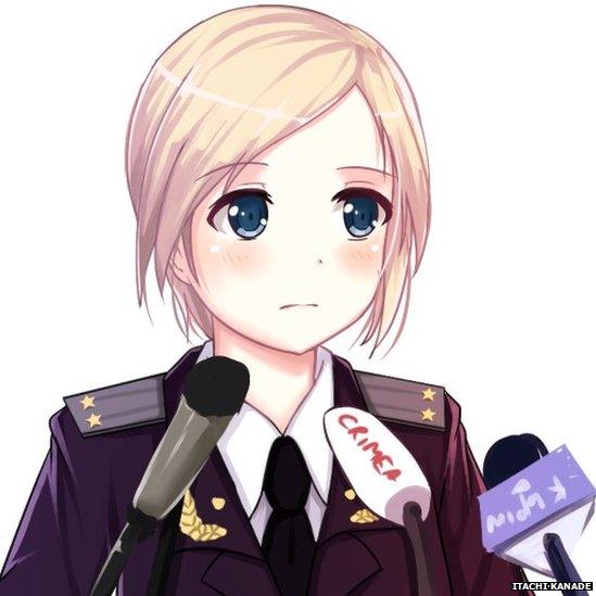 Anime drawing of Natalia Poklonskaya