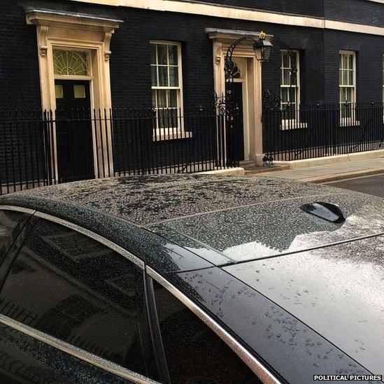 Pollution dust on David Cameron's car