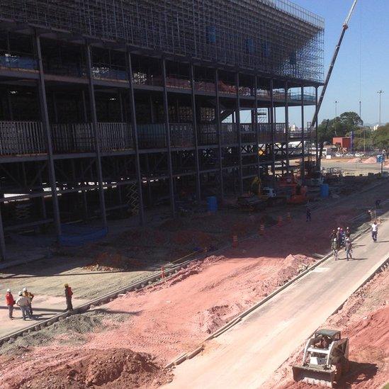 Exterior of Brazil's Itaquerao football stadium