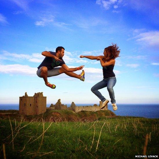 Couple posed as thought fighting