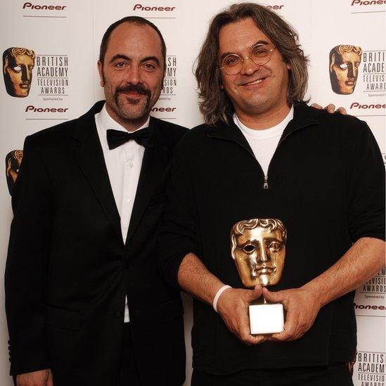 James Nesbitt and Paul Greengrass at the 2005 BAFTA awards