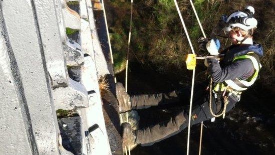 Worker on Pontcysyllte Aqueduct