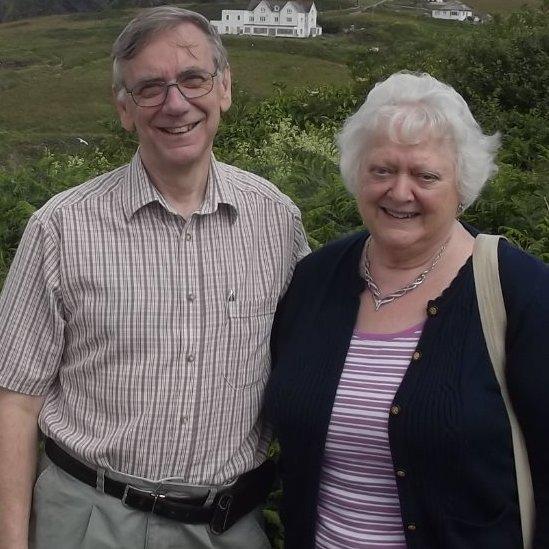 Les and Gill Sherlock at Port Isaac in Cornwall