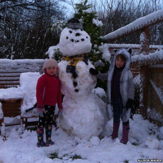 Allison Walker's daughters Lucy and Emma enjoying a "no school day" in Artigarvan, County Tyrone