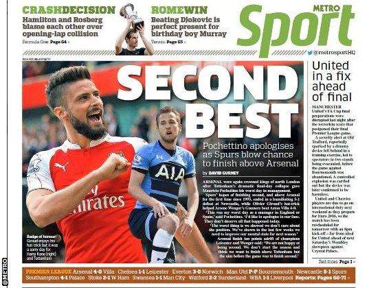 Metro back page