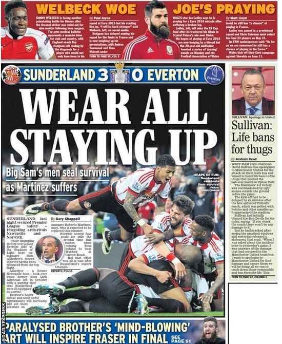 Daily Express back page