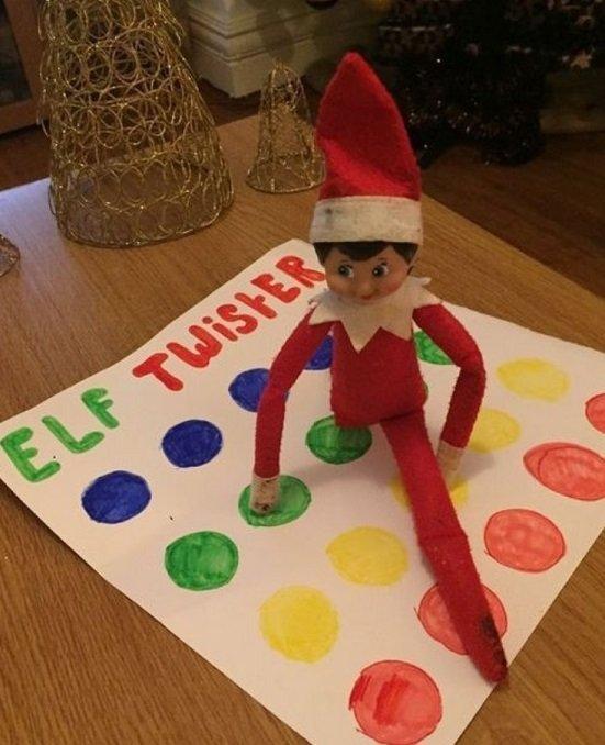 elf playing twister