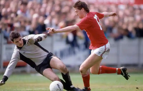 England's Chris Waddle in action against Aylesbury United in 1988