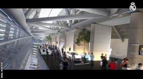 The extended concourse after Real Madrid's planned renovation of the Bernabeu