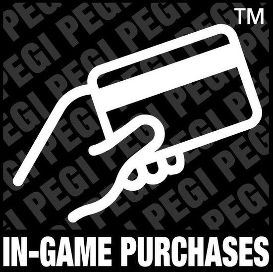 Icon warning of in-game purchase as show by the PEGI