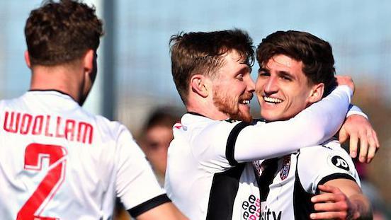 Elliott Reeves celebrates