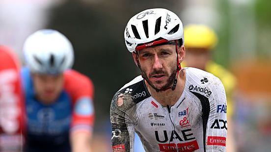 Adam Yates finishes stage 2 of the Giro d'Italia 2026