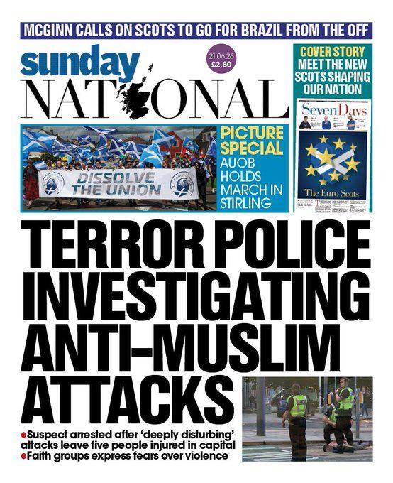 Scotland's papers: Anti-terror probe and Tartan Army march to