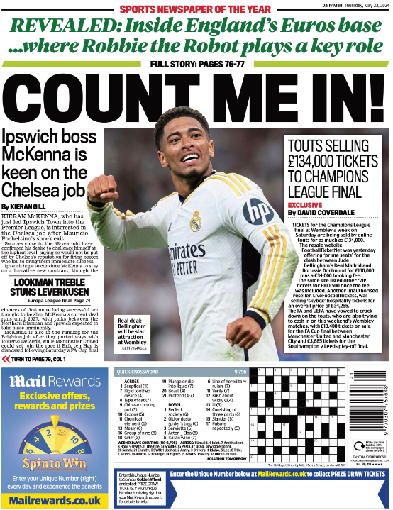 The back page of the Mail