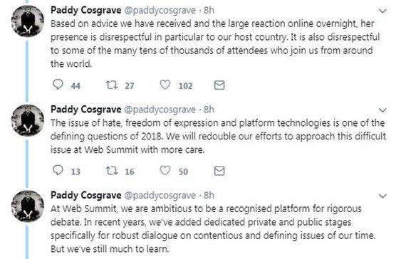 Paddy Cosgrave's tweets