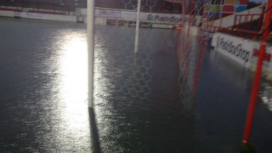 Accrington Stanley's pitch under water