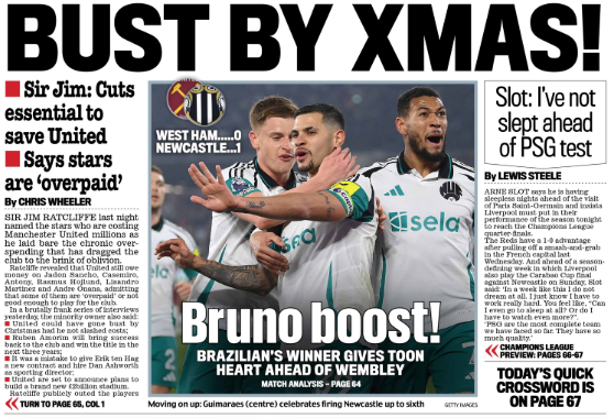 Back page of the Daily Mail on 11 March 2025