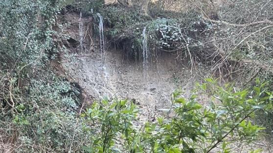 Landslide in lower Laxey