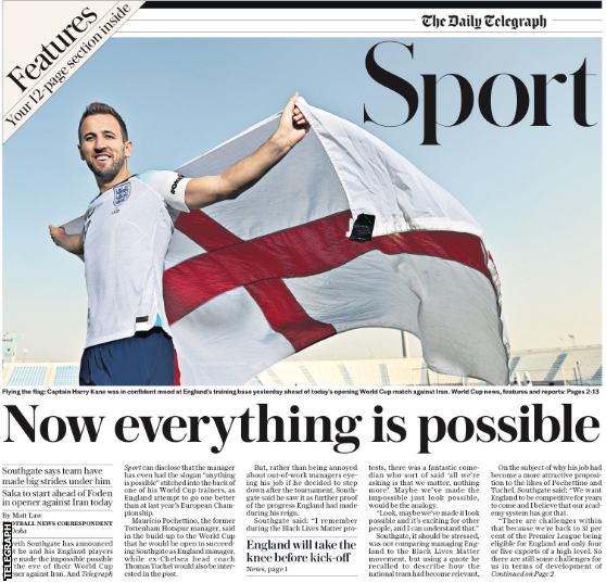 Telegraph back page