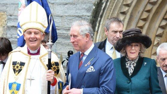 Archbishop of Wales, Dr Barry Morgan, with Prince Charles and the Duchess of Cornwall