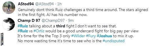 Twitter reaction - Ruiz v Joshua II