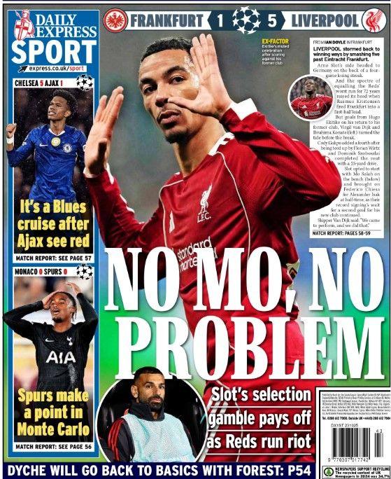 The back page of the Daily Express