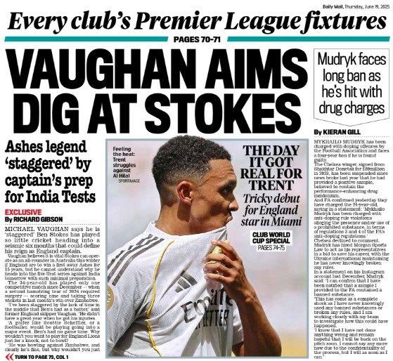 The back page of the Daily Mail