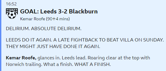 BBC Sport live text