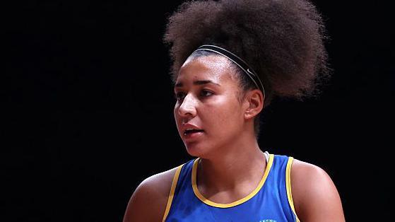 Jaz Brown in action for Leeds Rhinos at the Netball Super Cup