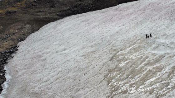 Scientists studying patch of ice