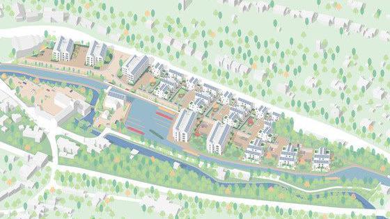 Artist impression of the what the new homes and commercial spaces will look like near the canal