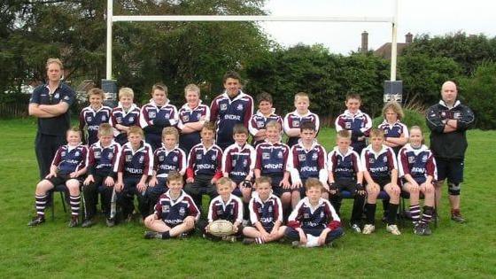 Zoe Aldcroft in a team photo with the Scarborough boys team she played for as a junior