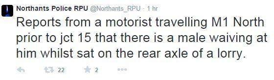 Tweet from Northamptonshire Police